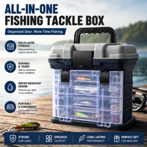 4-Tier Portable Fishing Tackle Storage Box